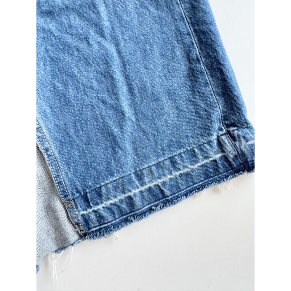 GAP Medium Indigo Wash Stretch Denim Fluted A-Line Maxi Skirt, Size 27/4 - Picture 6 of 12